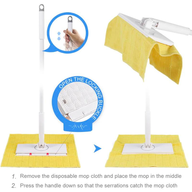 Reusable Clamp Mop – Multi-Functional with Secure Hold for Paper Towels, Rags, and Wet Wipes , Ideal for Versatile Cleaning